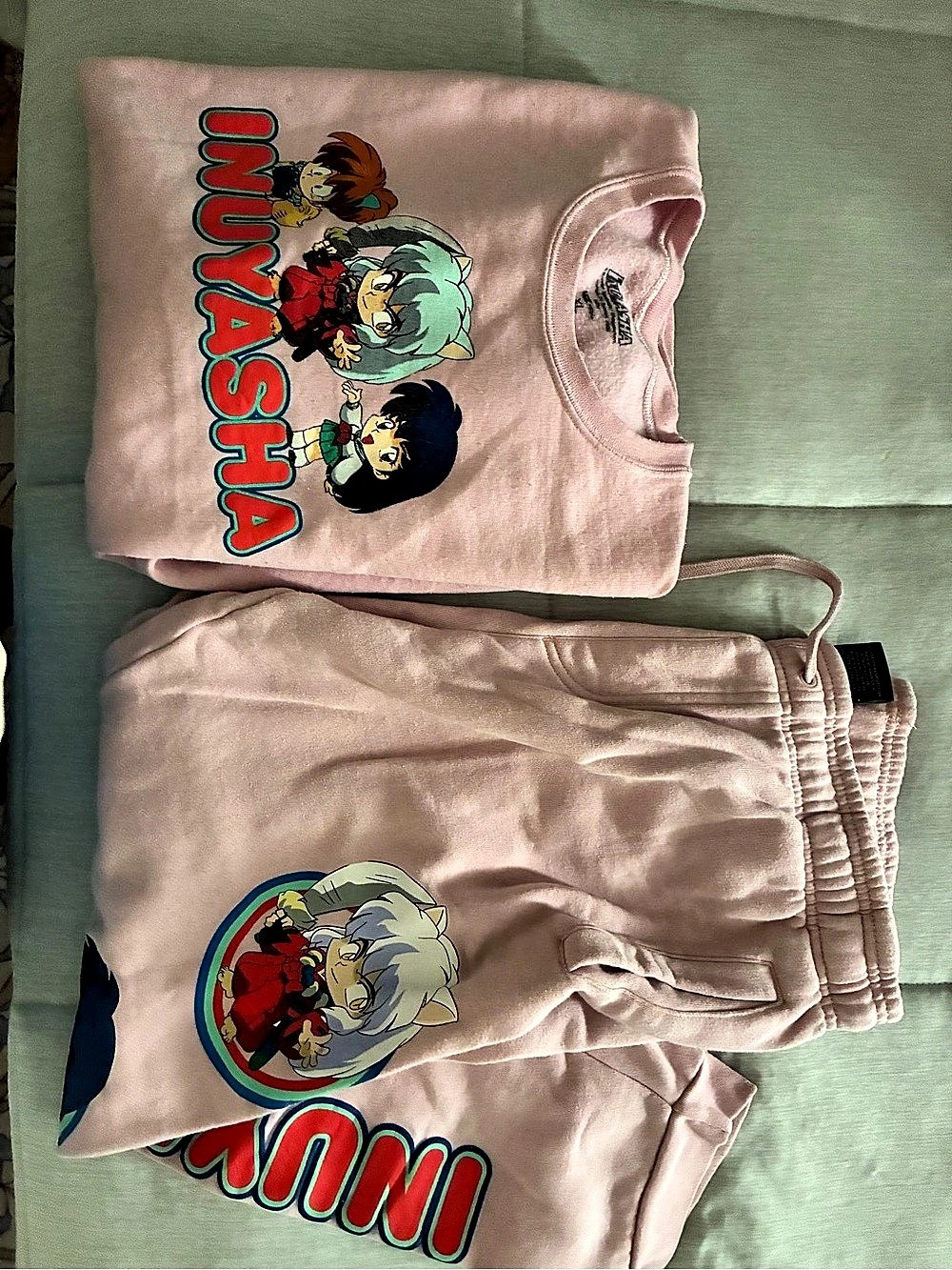 Hot Topic InuYasha Chibi Characters Sweatpants Pink Matching Set